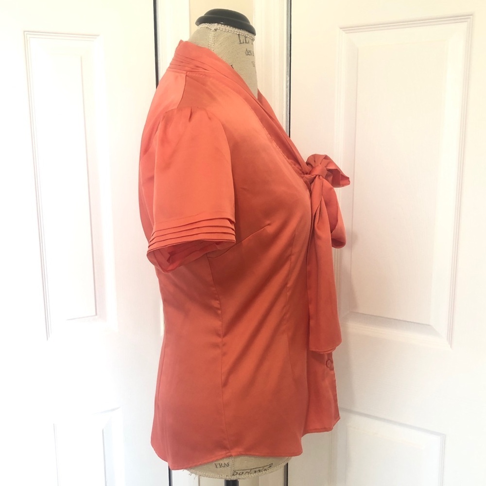 Orange Front Bow Festive Blouse - Picture 5 of 11